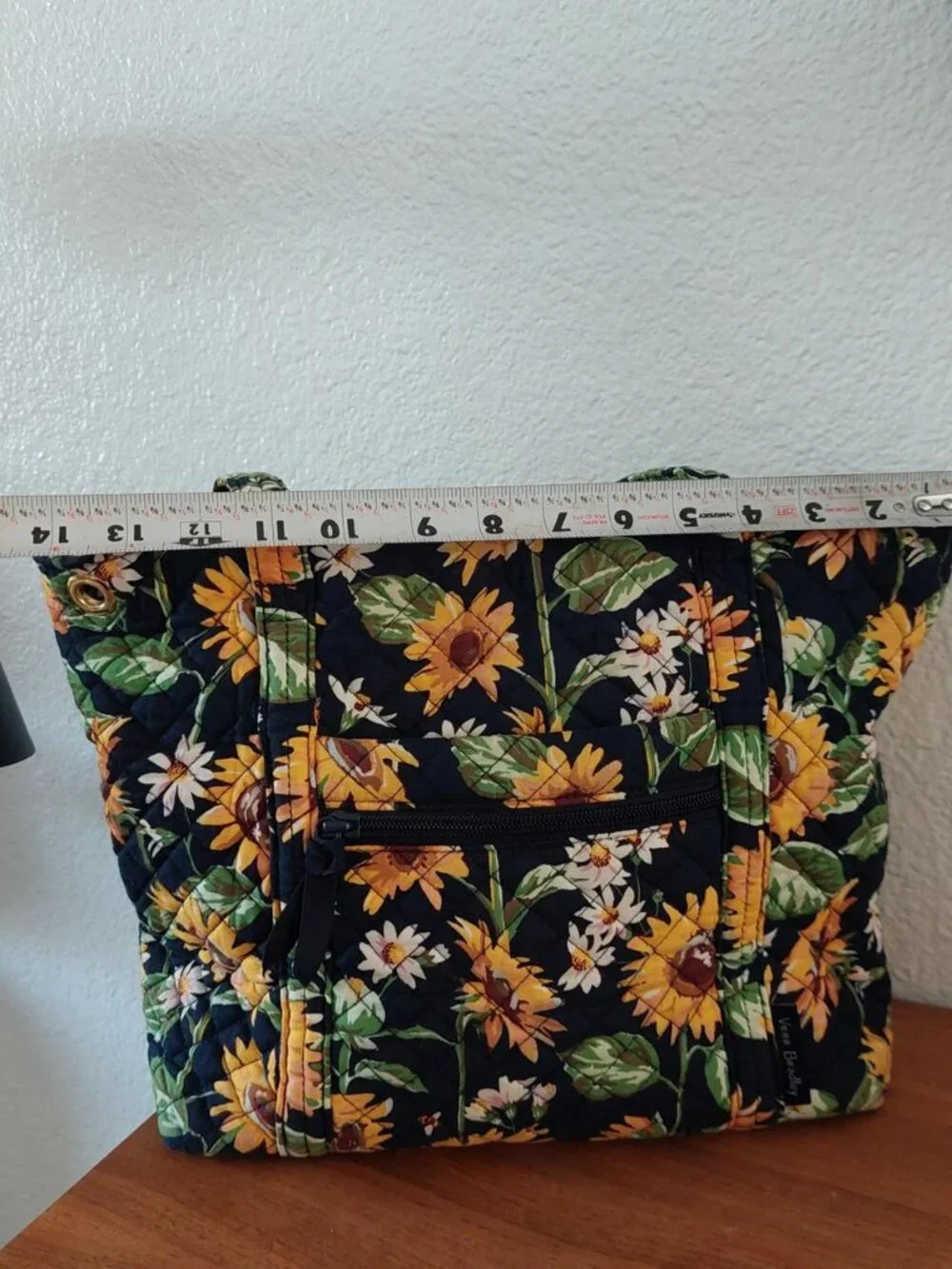 RARE Vera Bradley Sunflowers Small Vera Tote Bag featuring a quilted exterior